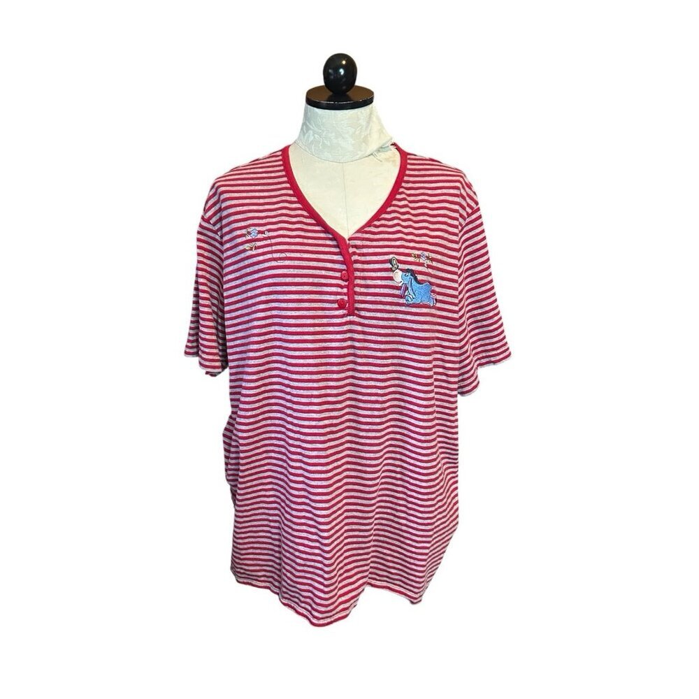 Disney VTG Store Pooh Bear Women's Eeyore Butterfly Red Strip T-Shirt Top 22/24